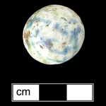 Variegated clay marble known as Jasper - click on image to see larger view.